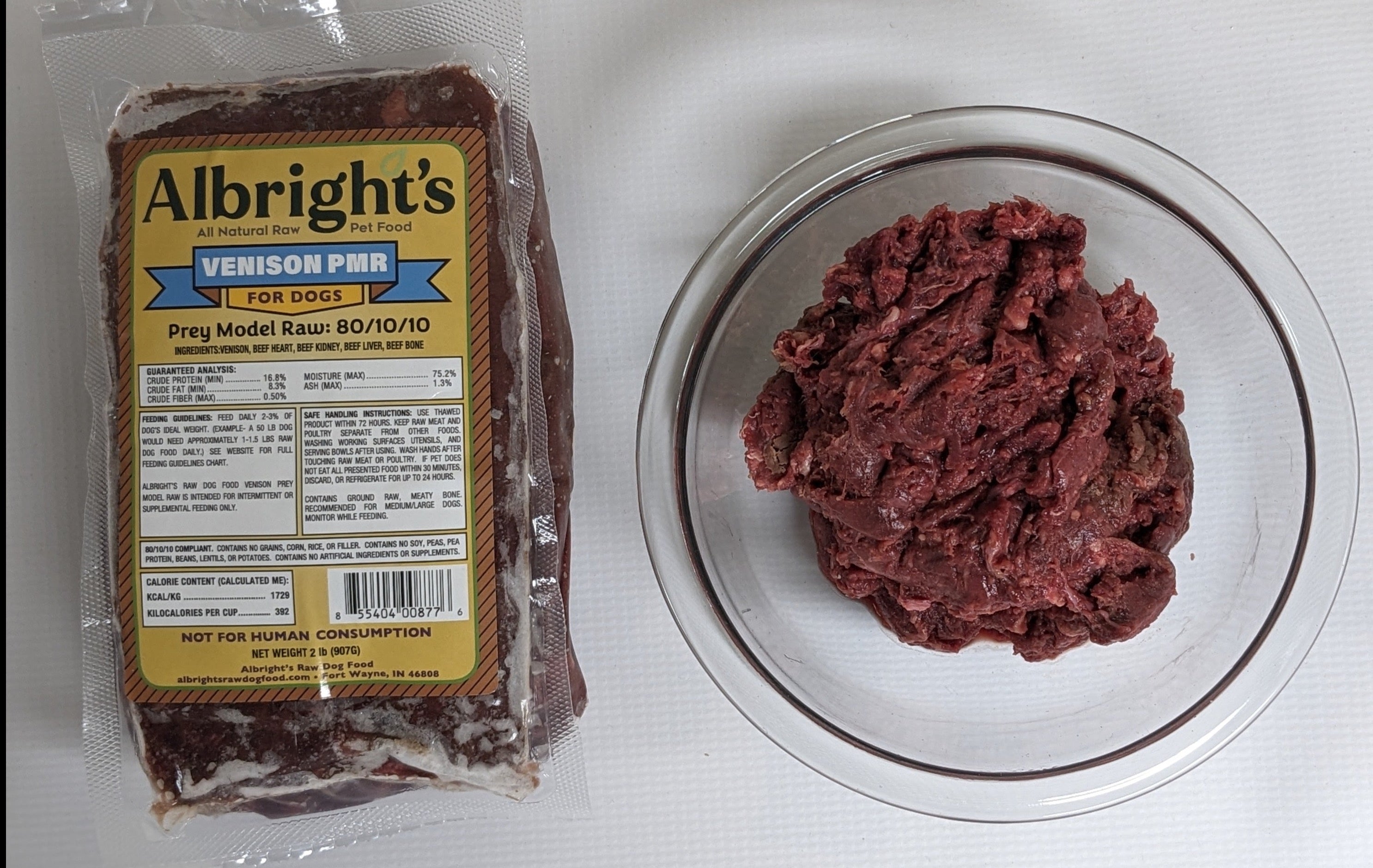 Pure Nutrition Prey Model Raw Dog Food Venison Prey Model, 80/10